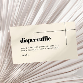 Eenvoudig elegant baby showers luier loterijinzets informatiekaartje
