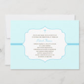 Eenvoudig Elegant Baptism/Christening Invite - Bla Kaart (Voorkant)