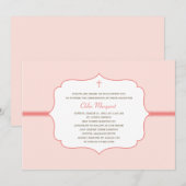 Eenvoudig elegant baptism/Christening Invite - Roz Kaart (Voorkant / Achterkant)