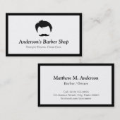 Eenvoudig elegant Barber Shop Logo Modern Black Wh Visitekaartje (Voorkant / Achterkant)