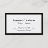 Eenvoudig elegant Barber Shop Logo Modern Black Wh Visitekaartje (Achterkant)