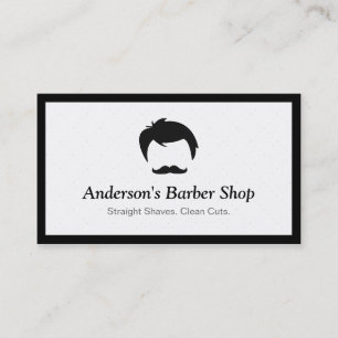 Eenvoudig elegant Barber Shop Logo Modern Black Wh Visitekaartje
