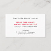 Eenvoudig Elegant Beauty Salon Dank u Kortingskaartje (Achterkant)