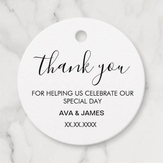 Eenvoudig & Elegant Bedankjes Labels (Voorkant)