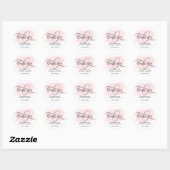 Eenvoudig Elegant Bedankt Blush Pink Girly Ronde Sticker (Vel)
