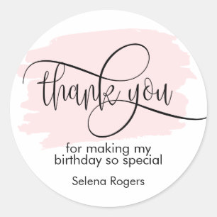 Eenvoudig Elegant Bedankt Blush Pink Girly Ronde Sticker
