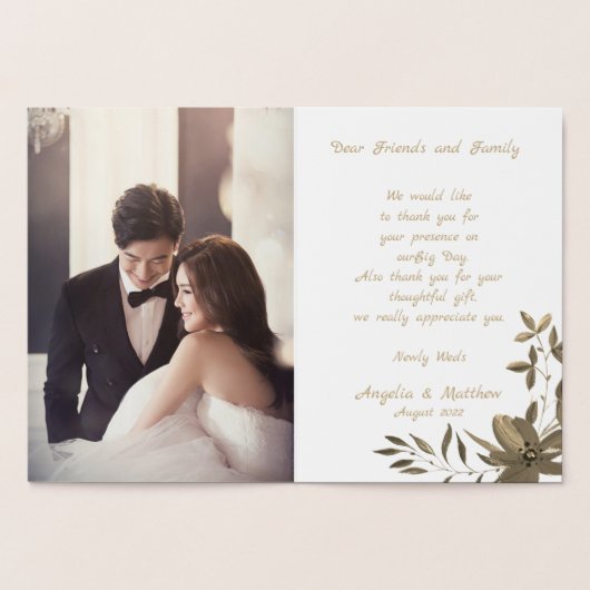 Eenvoudig elegant bedankt dat je echt trouwt folie kaarten (Binnen)