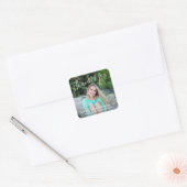 Eenvoudig elegant bedankt foto-Afstuderen Vierkante Sticker (Envelop)