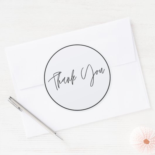 Eenvoudig elegant bedankt ronde sticker (Envelop)