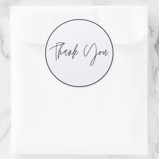 Eenvoudig elegant bedankt ronde sticker (Tas)