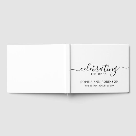 Eenvoudig elegant begrafenismonument gastenboek (Volledig)