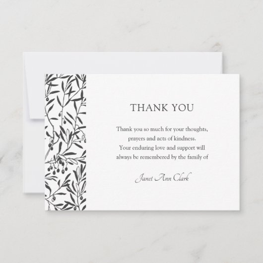 Eenvoudig Elegant Begrafenissympathie Verdieping Bedankkaart (Voorkant)