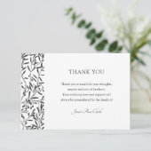 Eenvoudig Elegant Begrafenissympathie Verdieping Bedankkaart (Staand voorkant)