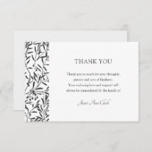 Eenvoudig Elegant Begrafenissympathie Verdieping Bedankkaart (Voorkant / Achterkant)