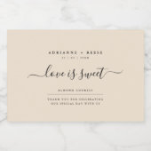 Eenvoudig Elegant Beige en Zwart Wedding Food Labe Voedselcontainer Etiket (Enkel label)