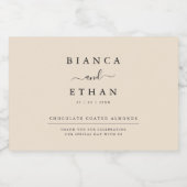 Eenvoudig Elegant Beige en Zwart Wedding Food Labe Voedselcontainer Etiket (Enkel label)