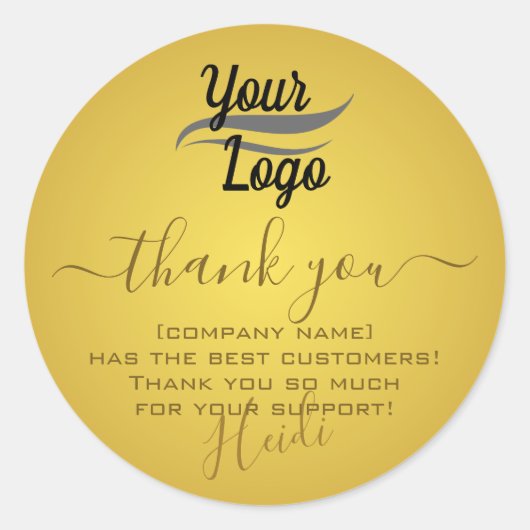 Eenvoudig elegant beige Gold Ombre - Hartelijk dan Ronde Sticker (Voorkant)