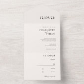 Eenvoudig, elegant beige in één uitnodiging (Binnen)