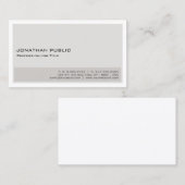 Eenvoudig elegant beige White Professional modern Visitekaartje (Voorkant / Achterkant)