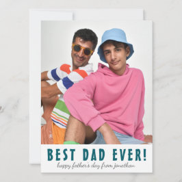 Eenvoudig Elegant Beste Papa Ooit | Vaderdag Foto Feestdagenkaart