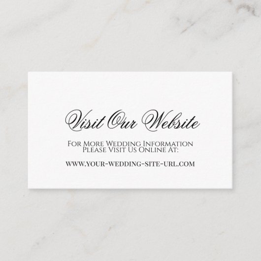 Eenvoudig Elegant Bezoek onze website bruiloft Informatiekaartje (Voorkant)