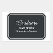 Eenvoudig Elegant Black Afstuderen Stickers (Voorkant)