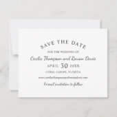 Eenvoudig Elegant Black and White Wedding Save The Date (Voorkant)