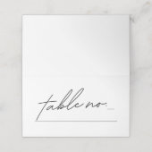 Eenvoudig Elegant Black and White Wedding Table Pl Plaatskaartje (Buitenkant ongevouwen)