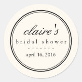 Eenvoudig Elegant Black en Cream Vrijgezellenfeest Ronde Sticker (Voorkant)