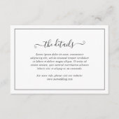 Eenvoudig Elegant Black en White Details Wedding Informatiekaartje (Voorkant)