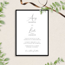 Eenvoudig Elegant Black en White Script Wedding