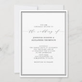 Eenvoudig Elegant Black en White Wedding Kaart (Voorkant)