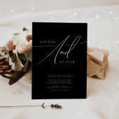 Eenvoudig Elegant Black en White Wedding Kaart