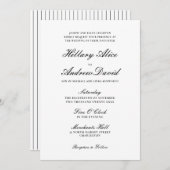 Eenvoudig Elegant Black en White Wedding Kaart (Voorkant / Achterkant)