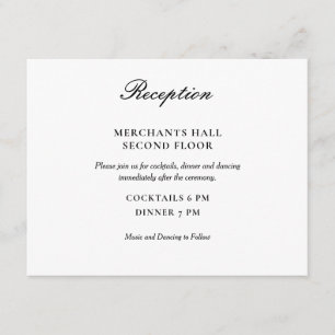 Eenvoudig Elegant Black en White Wedding Kaart