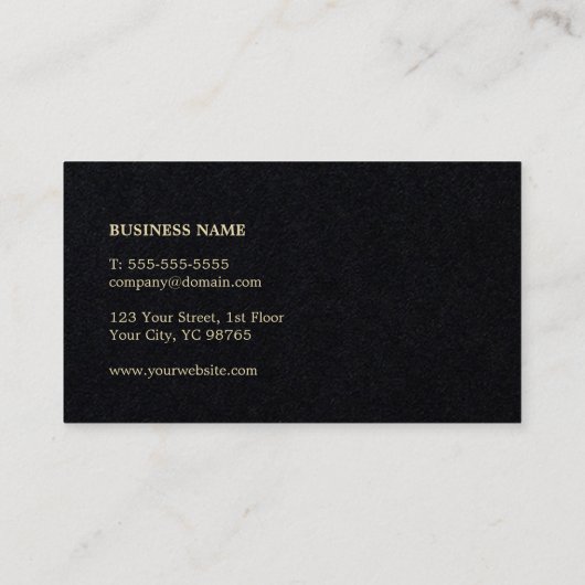 Eenvoudig Elegant Black Faux Gold Stripe Attorney Visitekaartje (Achterkant)