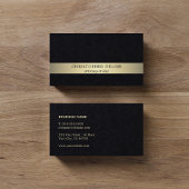 Eenvoudig Elegant Black Faux Gold Stripe Attorney Visitekaartje