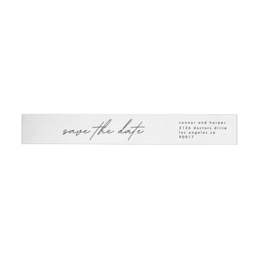 Eenvoudig Elegant Black op White Save the Date (Individueel)