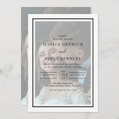 Eenvoudig Elegant Black Script Photo Overlay Wedde Kaart (Voorkant / Achterkant)
