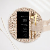Eenvoudig Elegant Black Weddenrennen Menu