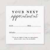 Eenvoudig Elegant Black White Beauty Salon Afsprakenkaartje (Voorkant)