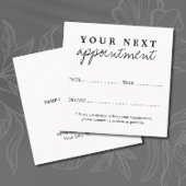 Eenvoudig Elegant Black White Beauty Salon Afsprakenkaartje