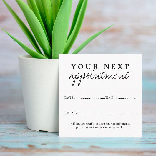 Eenvoudig Elegant Black White Beauty Salon Afsprakenkaartje