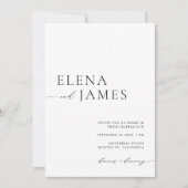 Eenvoudig Elegant Black & White Minimalist Weddens Kaart (Voorkant)