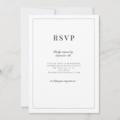 Eenvoudig Elegant Black White Monogram RSVP Wedden Kaart (Achterkant)