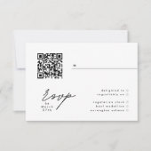 Eenvoudig Elegant Black & White QR Wedding RSVP (Voorkant)