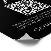 Eenvoudig Elegant Black White Wedding Honeymoon Fo Poster (Hoek)