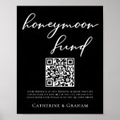 Eenvoudig Elegant Black White Wedding Honeymoon Fo Poster (Voorkant)