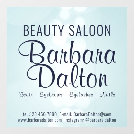 Eenvoudig Elegant Blauw Bokeh Raamsticker (Vel)