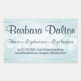 Eenvoudig Elegant Blauw Bokeh Rechthoekige Sticker